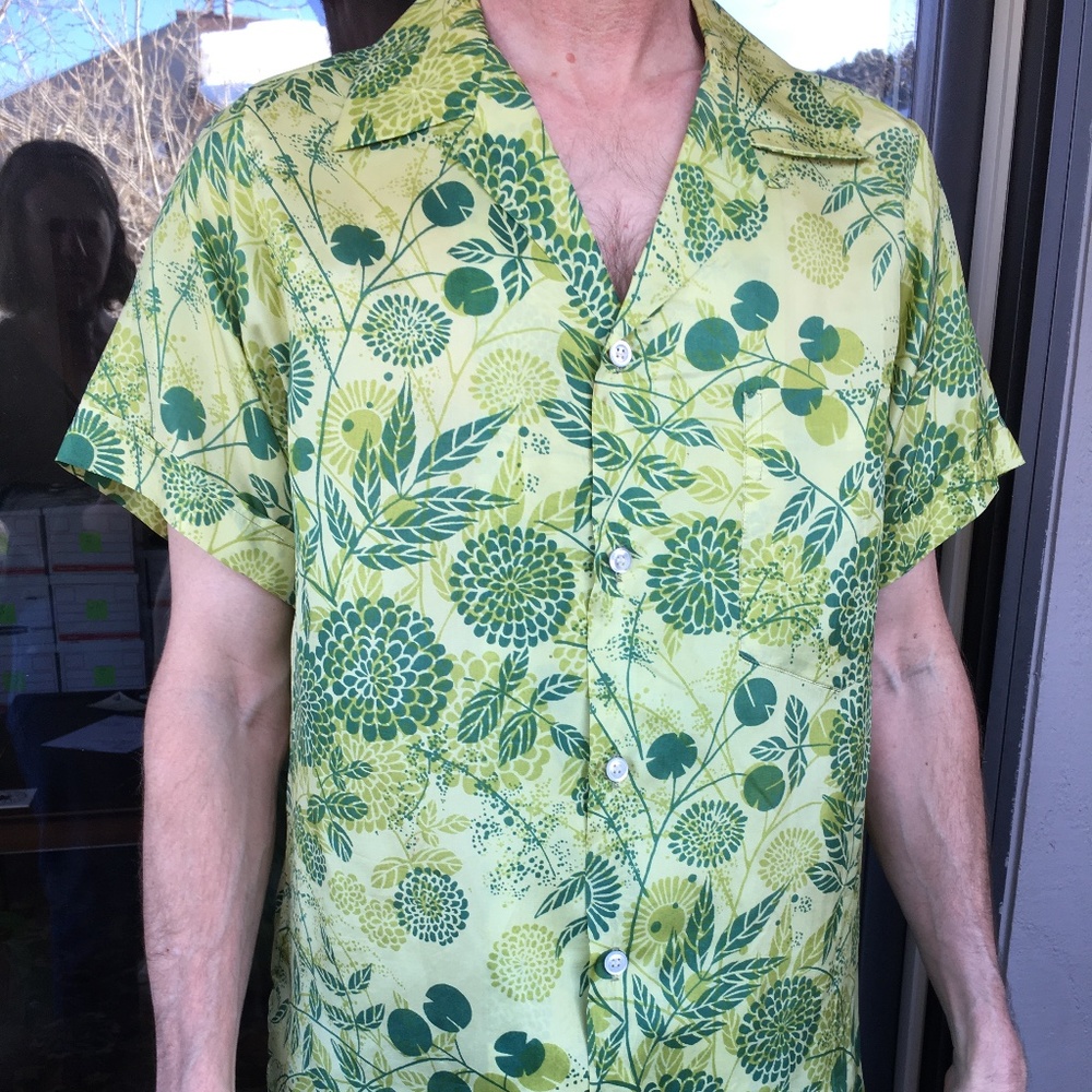 Vintage Silk Short Sleeve Button Down Shirt